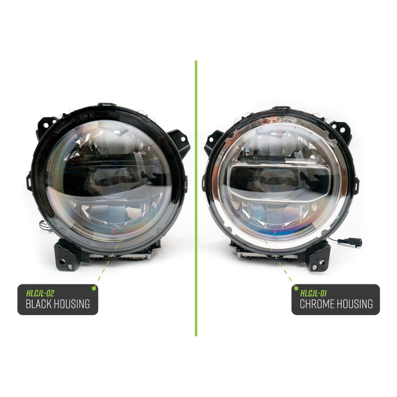 DV8 Offroad HLCJL-02 2018-2023 Jeep Wrangler JL 9" LED Headlights