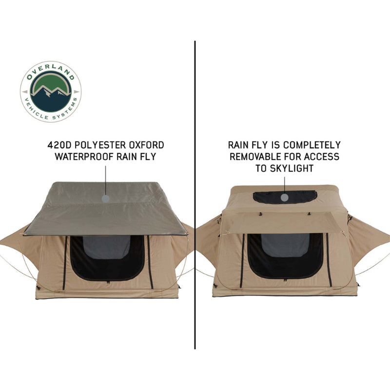 Overland Vehicle Systems 18119933 OVS TMBK Roof Top Tent With Green Rain Fly