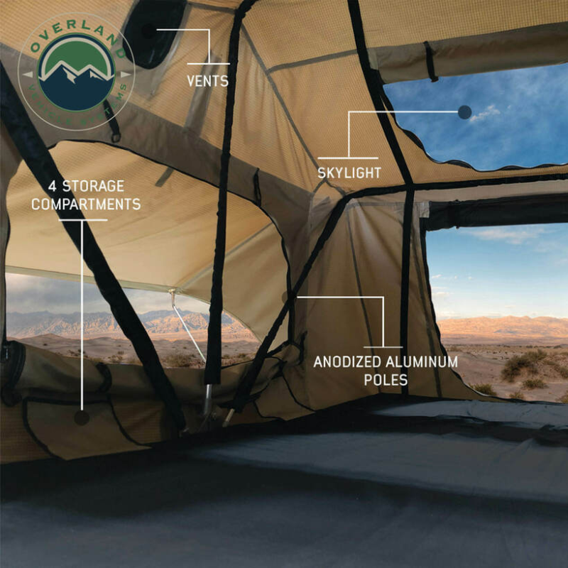 Overland Vehicle Systems 18119933 OVS TMBK Roof Top Tent With Green Rain Fly