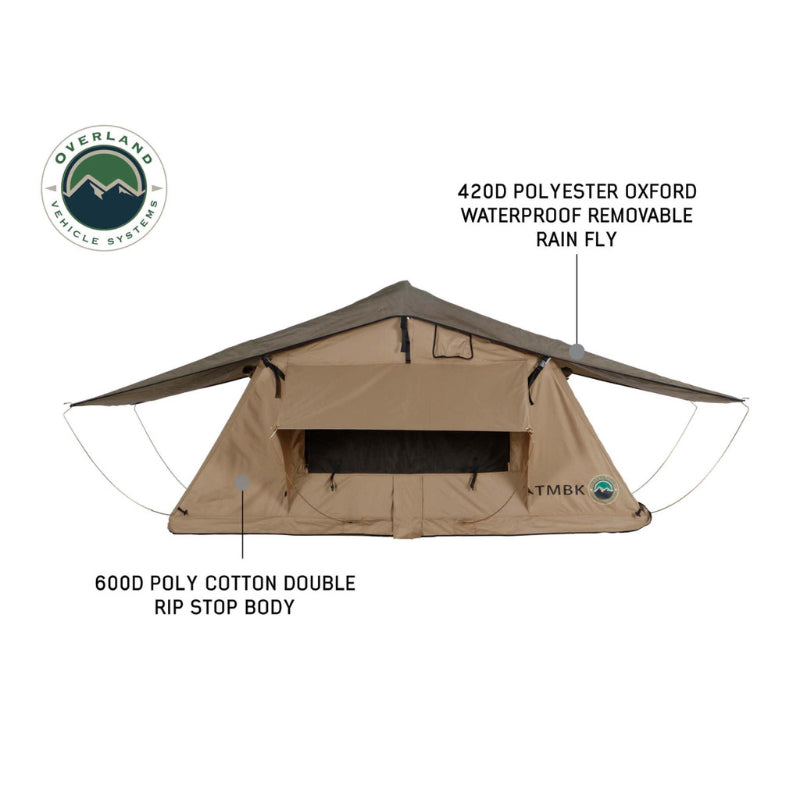 Overland Vehicle Systems 18119933 OVS TMBK Roof Top Tent With Green Rain Fly
