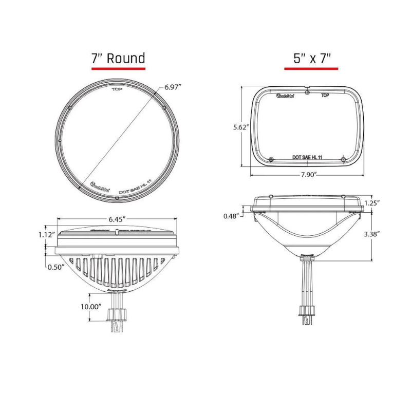 Rigid Lighting 55000 1997-2018 Jeep Wrangler 7" Pair Headlights Kit with PWM Adaptor