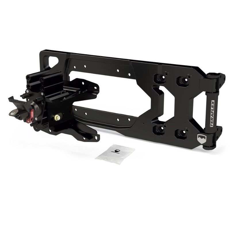 TeraFlex 4838920 2018-2023 Jeep Wrangler JL Alpha HD Hinged Spare Tire Carrier and 5" X 5" Adjustable Spare Tire Mount Kit
