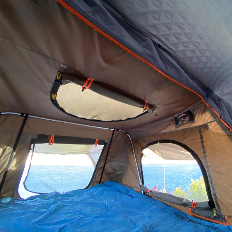 Tuff Stuff Overland TS-RTT-CS2-BK Alpha II Hard Top Side Open Tent, Black, 2 Person Roof Top Tent