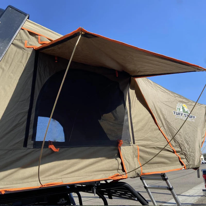 Tuff Stuff Overland TS-RTT-CS2-BK Alpha II Hard Top Side Open Tent, Black, 2 Person Roof Top Tent