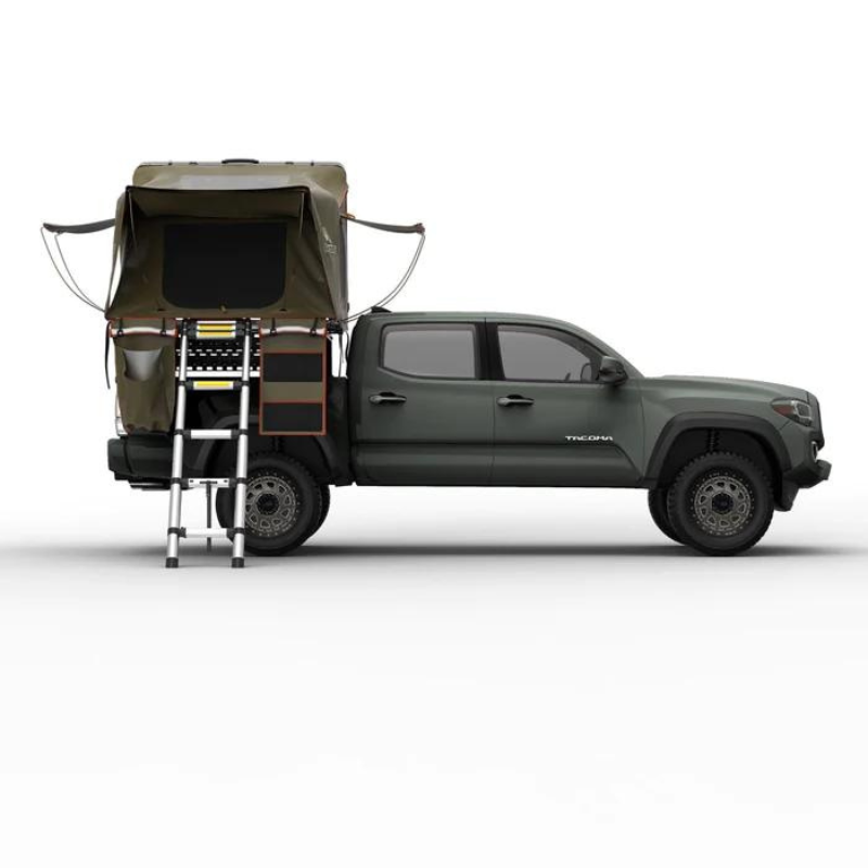 Tuff Stuff Overland TS-RTT-CS2-BK Alpha II Hard Top Side Open Tent, Black, 2 Person Roof Top Tent