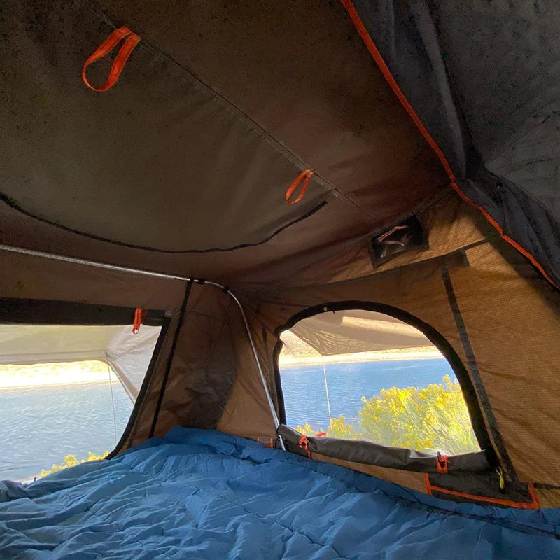 Tuff Stuff Overland TS-RTT-CS2-BK Alpha II Hard Top Side Open Tent, Black, 2 Person Roof Top Tent