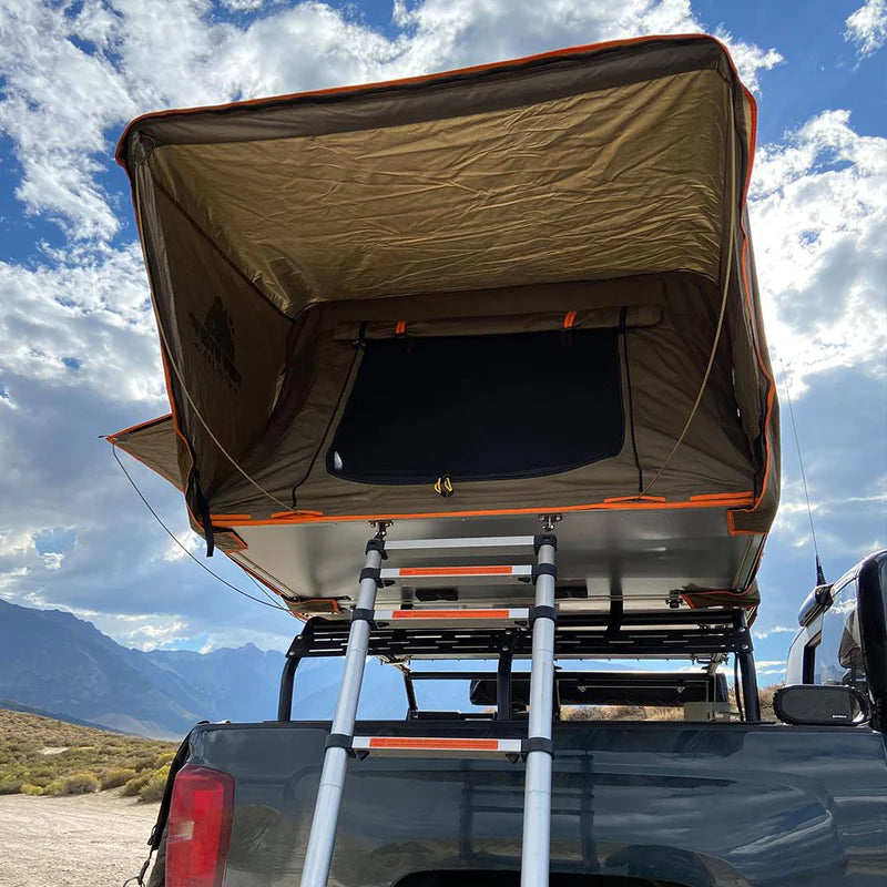 Tuff Stuff Overland TS-RTT-CS2-BK Alpha II Hard Top Side Open Tent, Black, 2 Person Roof Top Tent