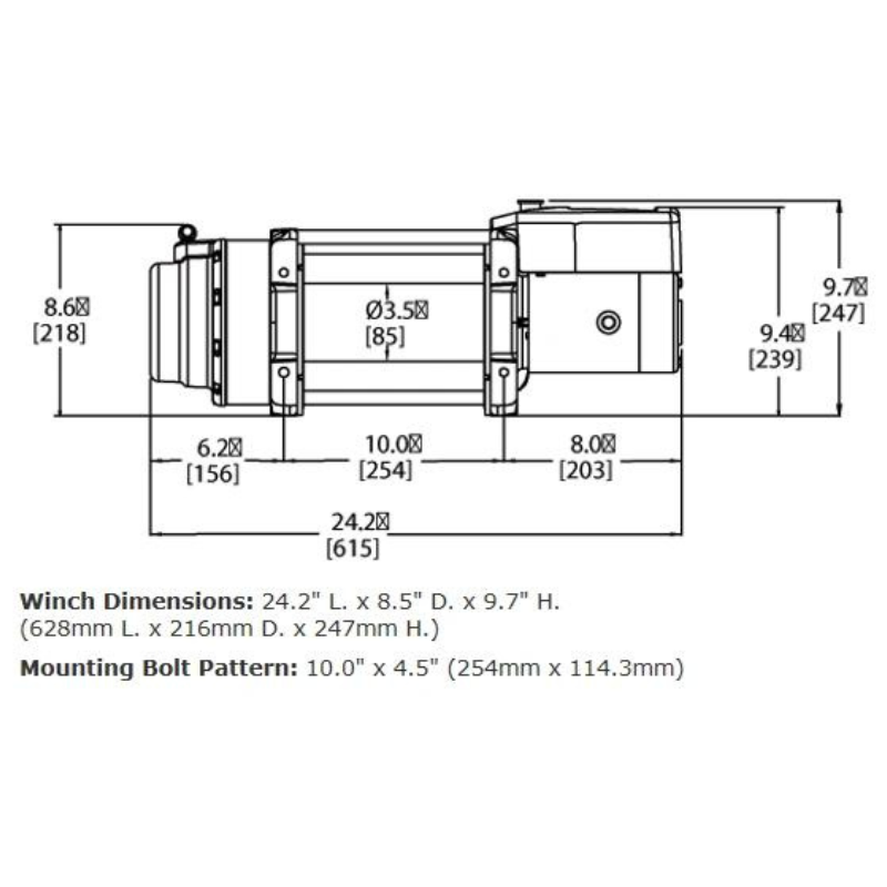 Warn 68801 16.5ti Thermometric 16500lb Self-Recovery Winch