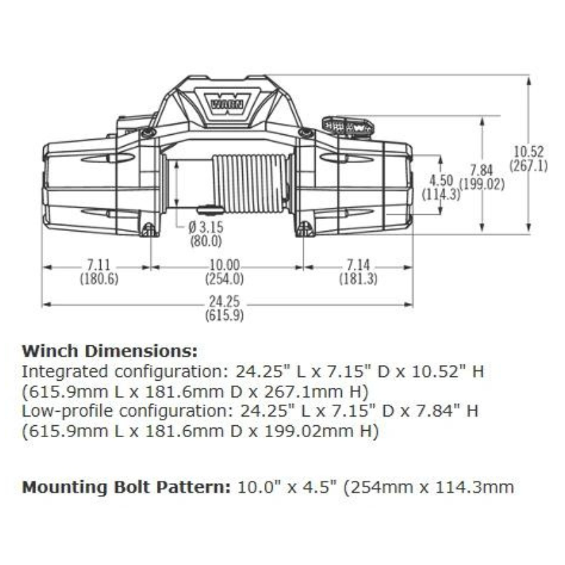 Warn 89611 ZEON 10-S 10000lb Recovery Winch with Spydura Synthetic Rope