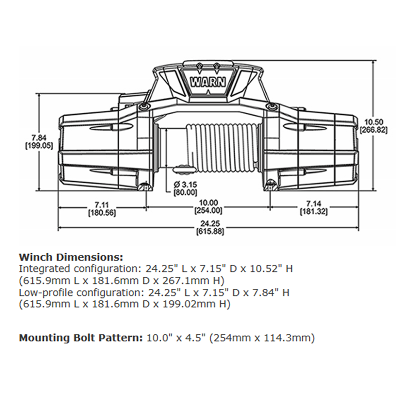 Toyota Tacoma 10K-S Platinum Winch 1995-2001 Warn 92815