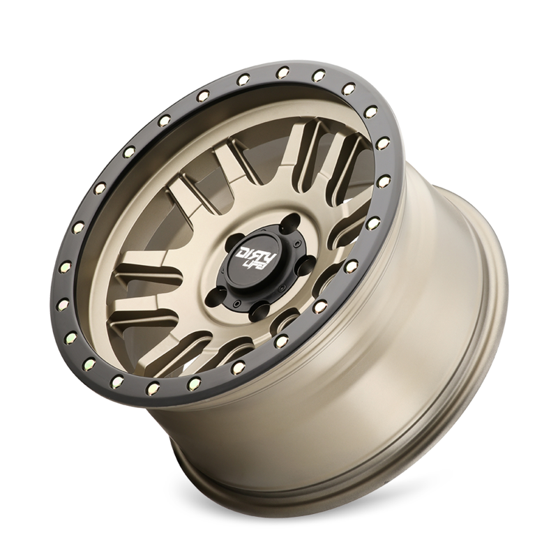 Toyota Tacoma 17''X9'' Satin Gold Wheels 1995-2023 Dirty Life Race Wheels 9309-7983MGD12 With Black Lip