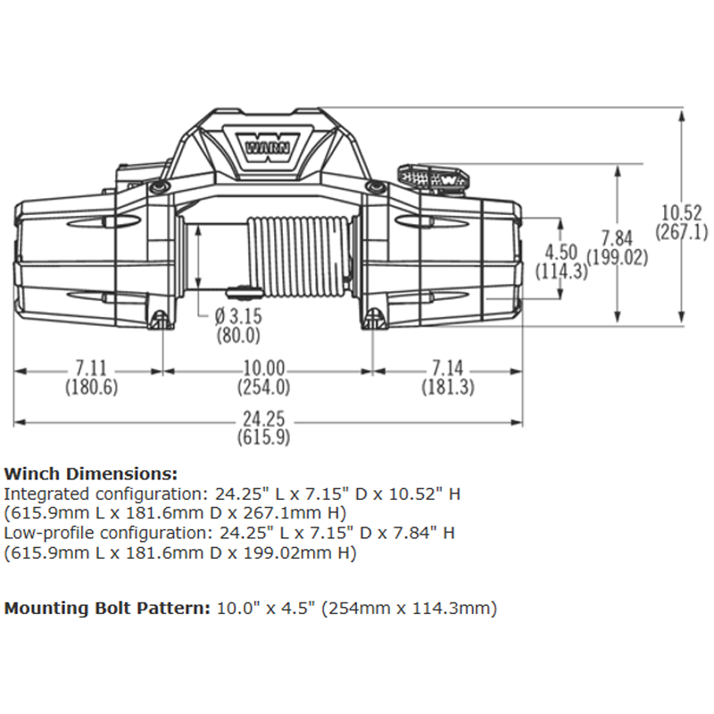 Toyota Tacoma 8000Lb Winch Steel Rope 1995-2001 Warn 88980