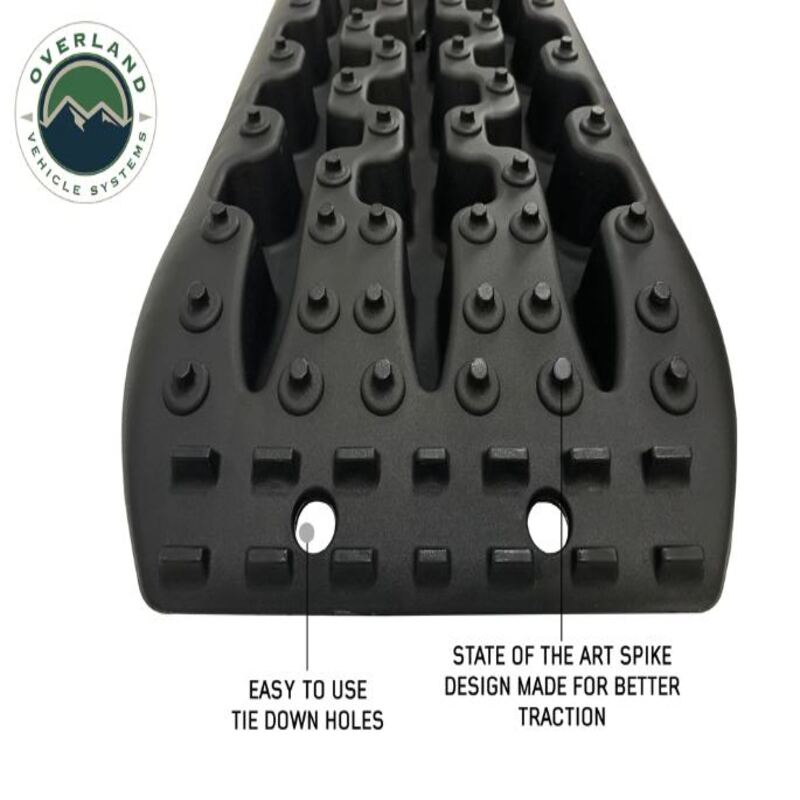 Toyota Tacoma Black Injection Molded Nylon Traction Mat 1995-2023 Overland Vehicle Systems 19169910 With Nylon Strap And Water Resistant Storage Bag