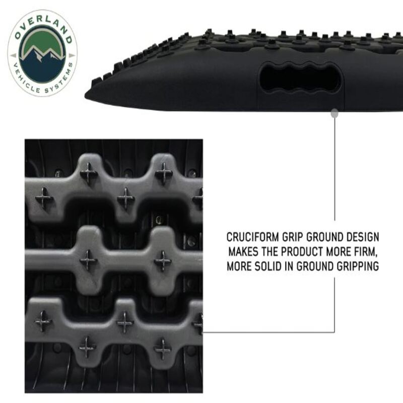 Toyota Tacoma Black Injection Molded Nylon Traction Mat 1995-2023 Overland Vehicle Systems 19169910 With Nylon Strap And Water Resistant Storage Bag