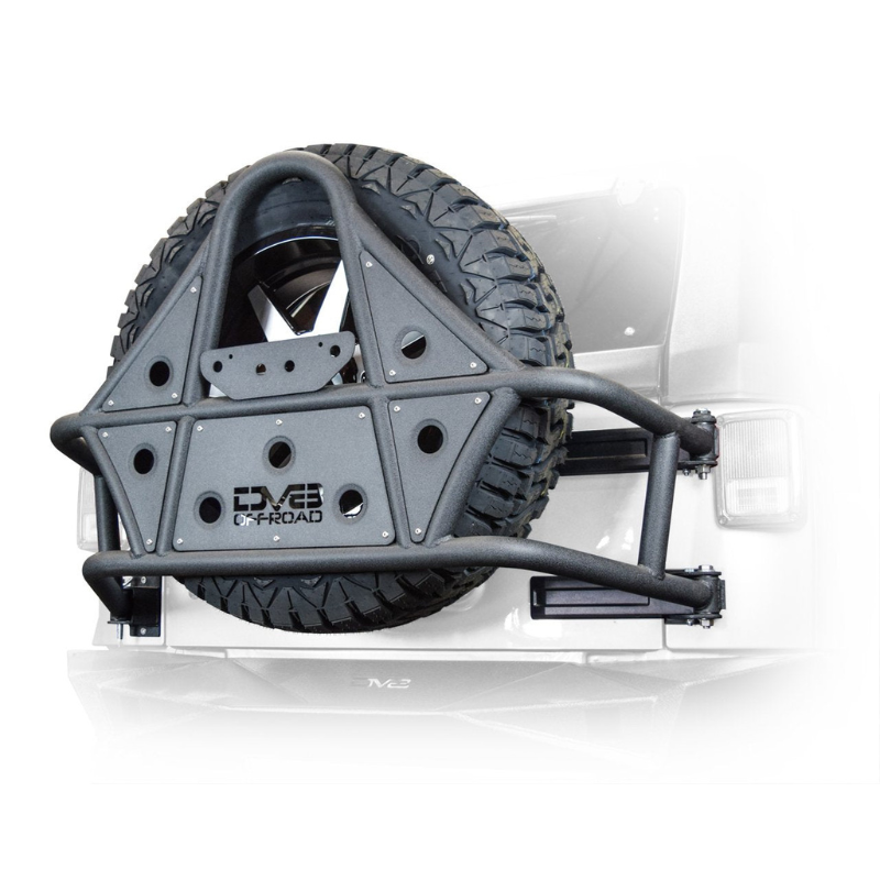 DV8 Offroad TCSTTB-01 2007-2018 Jeep Wrangler JK Body Mount Spare Tire Carrier