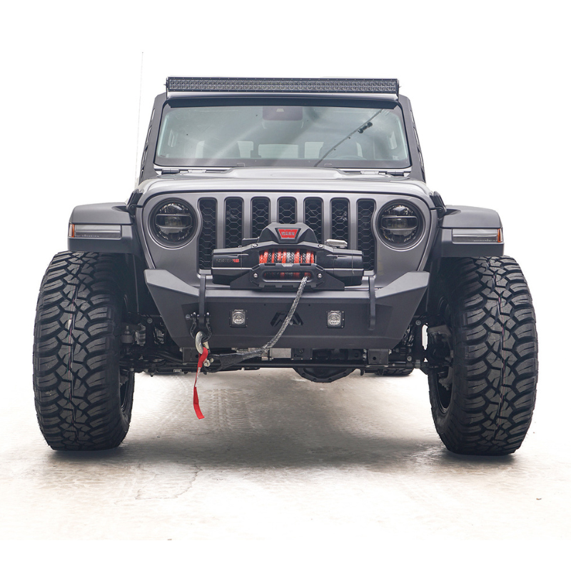Fab Fours JL18-B4752-1 2018-2023 Jeep Wrangler JL Front Stubby Bumper with Pre-Runner Guard