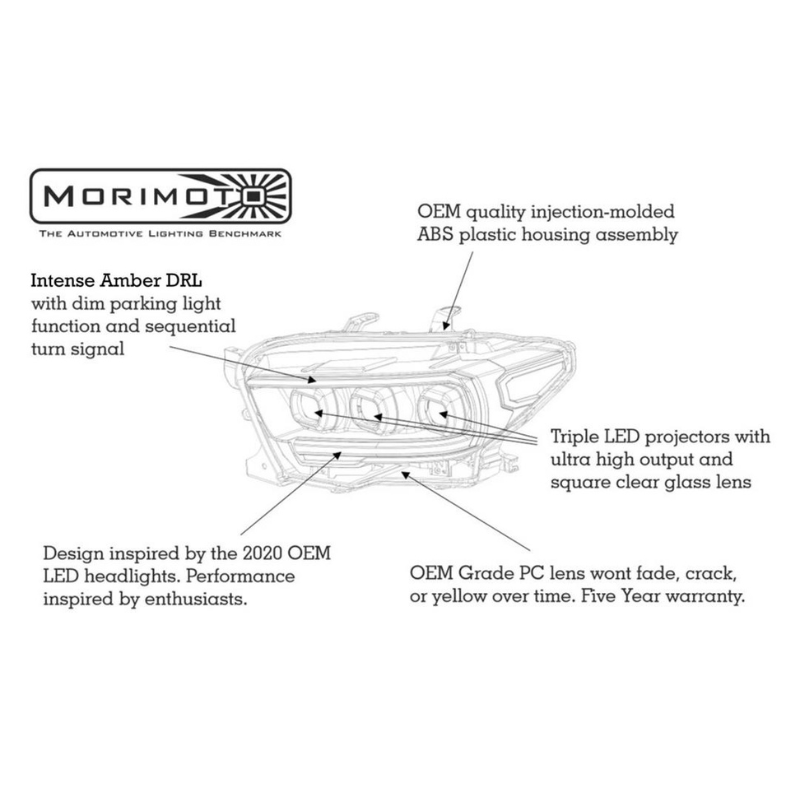 Morimoto LF530.2-A-ASM 2016-2023 Toyota Tacoma XB LED Headlights
