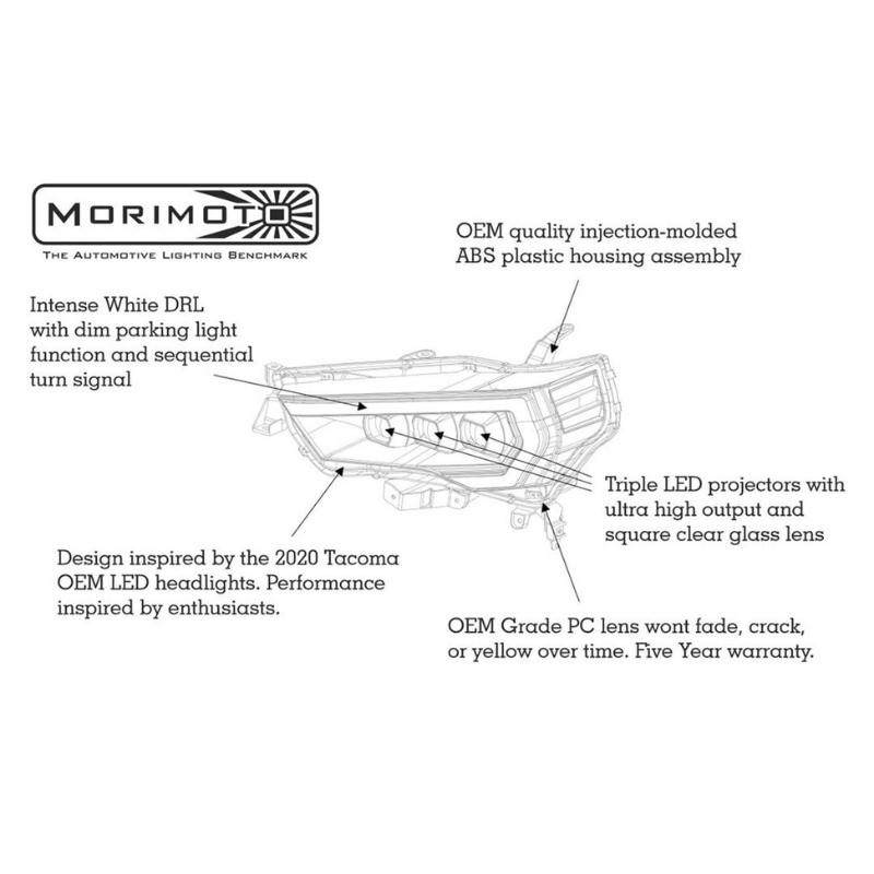 Morimoto LF531.2-A-ASM 2014-2023 Toyota 4Runner XB LED Headlights