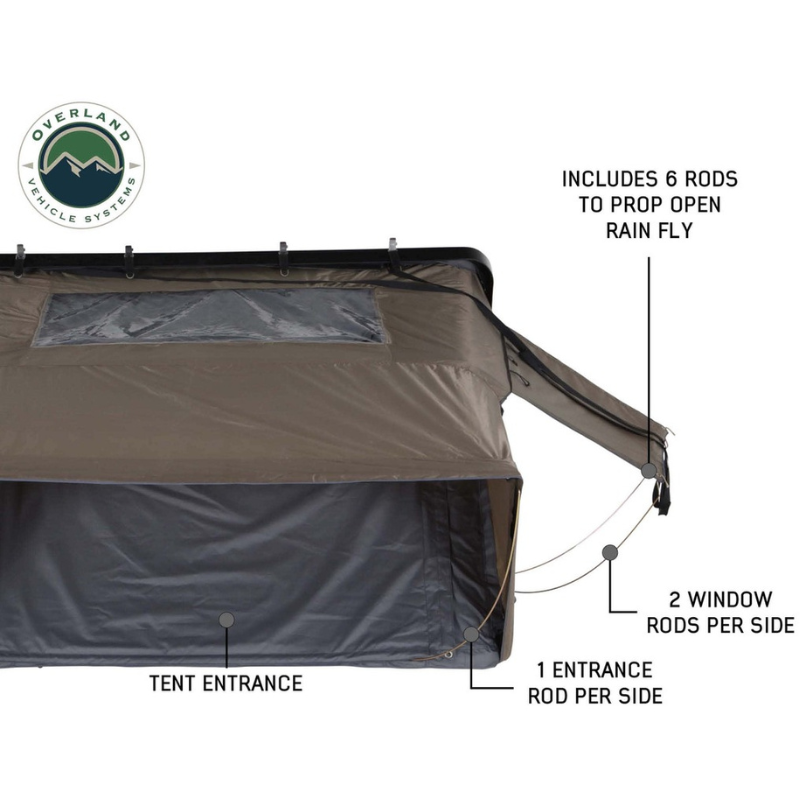 Overland Vehicle Systems 18189901 Bushveld II Hard Shell Roof Top Tent