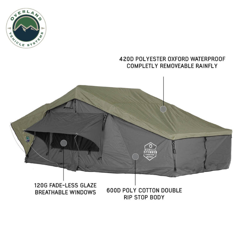 Overland Vehicle Systems 18349936 Nomadic 4 Extended Roof Top Tent