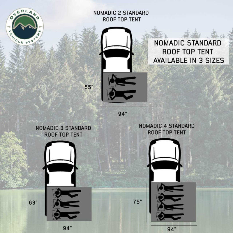 Overland Vehicle Systems 18429936 Nomadic 2 Extended Roof Top Tent