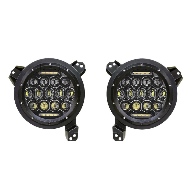 Quake LED QTE903 2018-2023 Jeep Wrangler JL 9" RGB Headlights