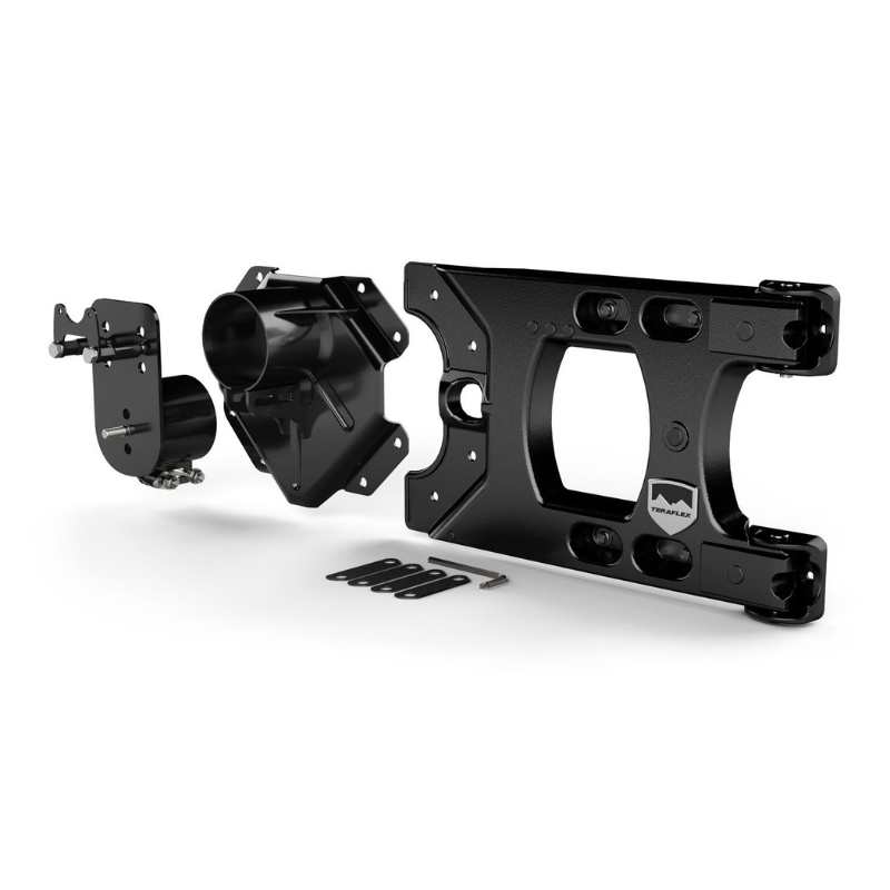 TeraFlex 4838150 2007-2018 Jeep Wrangler JK 5" X 5" Alpha HD Hinged Spare Tire Carrier and Adjustable Spare Tire Mount Kit