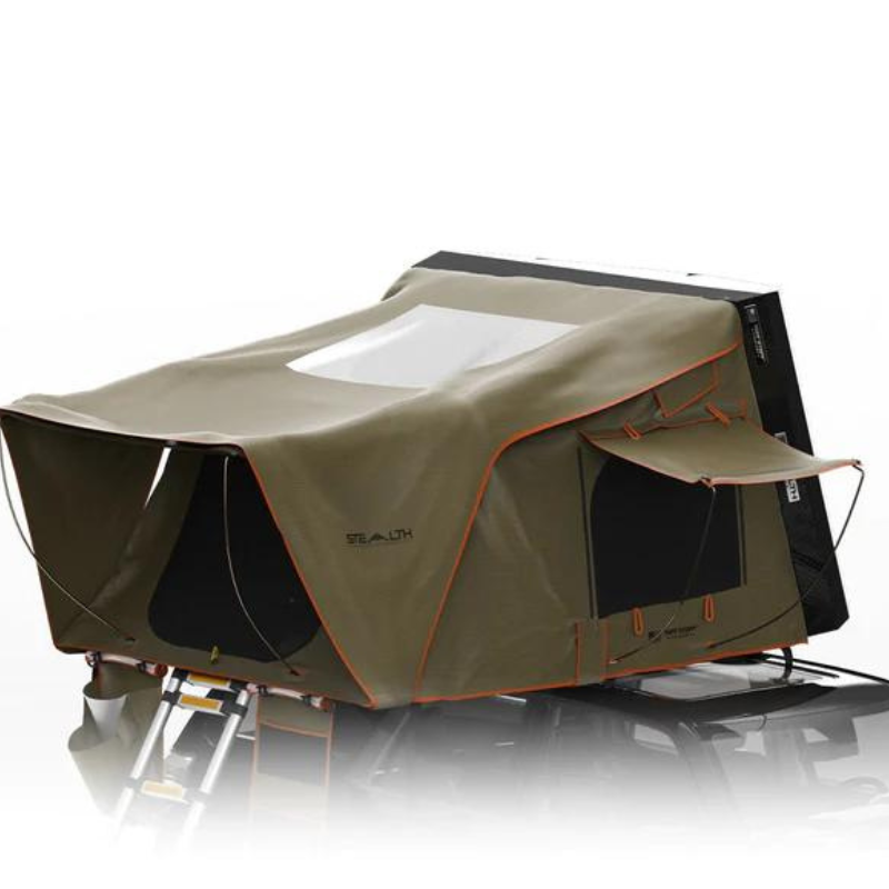 Tuff Stuff Overland TS-RTT-STLTH Stealth Aluminum Side Open Tent, 3 Person Roof Top Tent