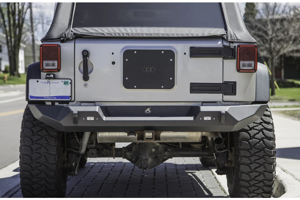 CrawlTek Revolution CWLJK20301 2007-2018 Jeep Wrangler JK  Steel Pyro Full-width Rear Bumper