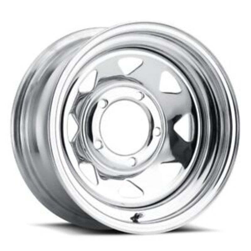 Toyota Tacoma 14''X6'' White Steel Wheels 1995-2023 Cragar Highway Series 1422675400B With Red And Blue Strips