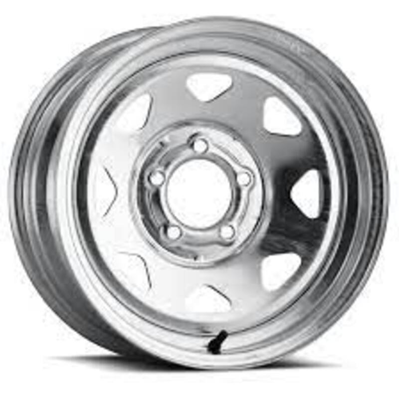 Toyota Tacoma 15''X6'' White Steel Wheels 1995-2023 Cragar Highway Series 1522660400B With Red And Blue Strips