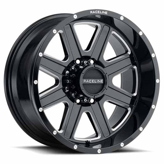 Toyota Tacoma 16''X8'' 5X114.3 0mm Gloss Black Wheels 1996-2004 Raceline Hostage 940M-68012-00 With Milled Spoked Edges