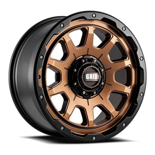 Toyota Tacoma 17''X9'' Matte Bronze Wheels 2000-2015 Grid Wheels GD1517090027Y0078 With Black Lip