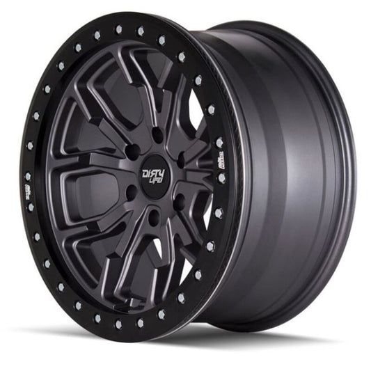 Toyota Tacoma 17''X9'' Matte Gunmetal Wheels 1995-2023 Dirty Life Race Wheels 9303-7983MGT12
