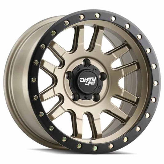 Toyota Tacoma 17''X9'' Satin Gold Wheels 1995-2023 Dirty Life Race Wheels 9309-7983MGD0 With Black Lip