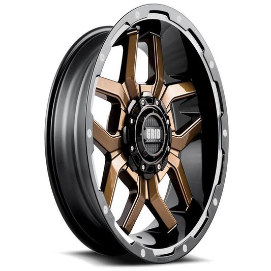 Toyota Tacoma 17''X9''Gloss Bronze Wheels 2000-2015 Grid Wheels GD0717090027R1578 With Black Lip