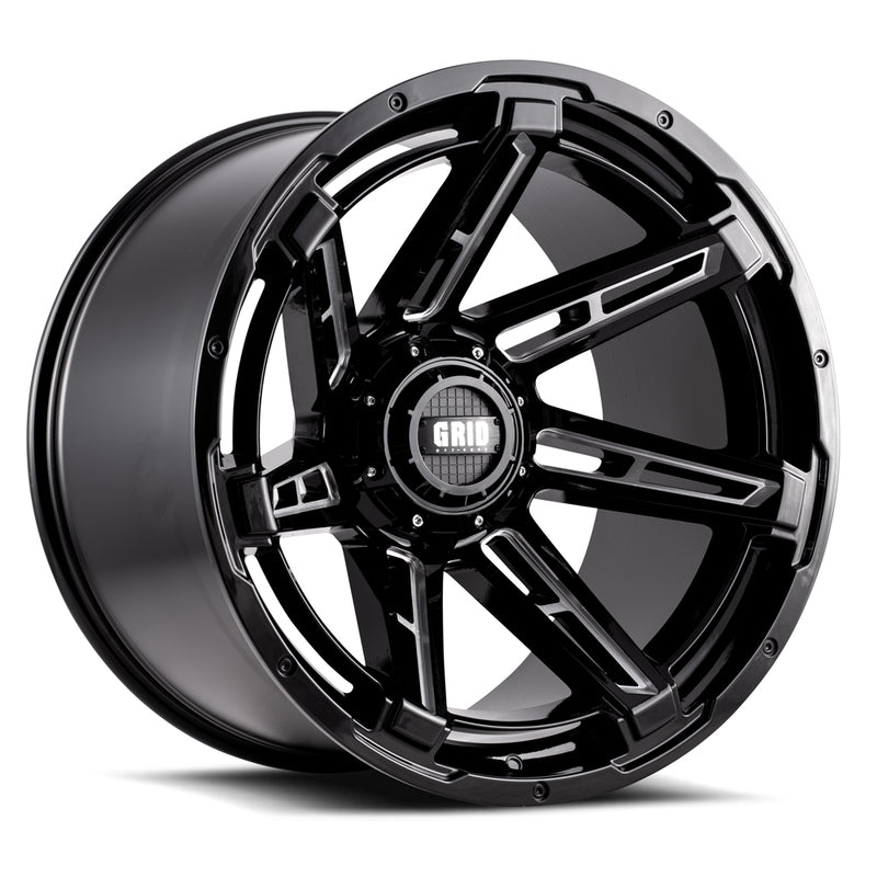 Toyota Tacoma 20''X10'' Gloss Black Wheels 2000-2015 Grid Wheels GD1220100027M178 With Milled Accents