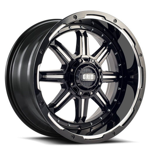 Toyota Tacoma 20''X12'' Gloss Black Wheels 2000-2015 Grid Wheels GD1020120027M478 With Milled Accents