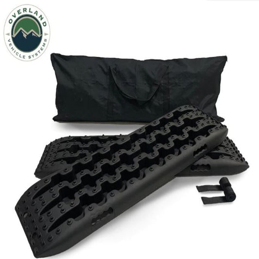 Toyota Tacoma Black Injection Molded Nylon Traction Mat 1995-2023 Overland Vehicle Systems 19169910 With Nylon Strap And Water Resistant Storage Bag