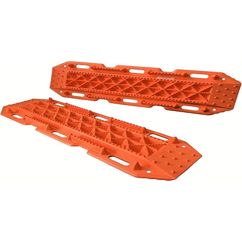 Toyota Tacoma Orange Reinforced Nylon Set of 2 Traction Mat 1995-2023 Rugged Ridge 15104.46 With Tri-Fold Shovel